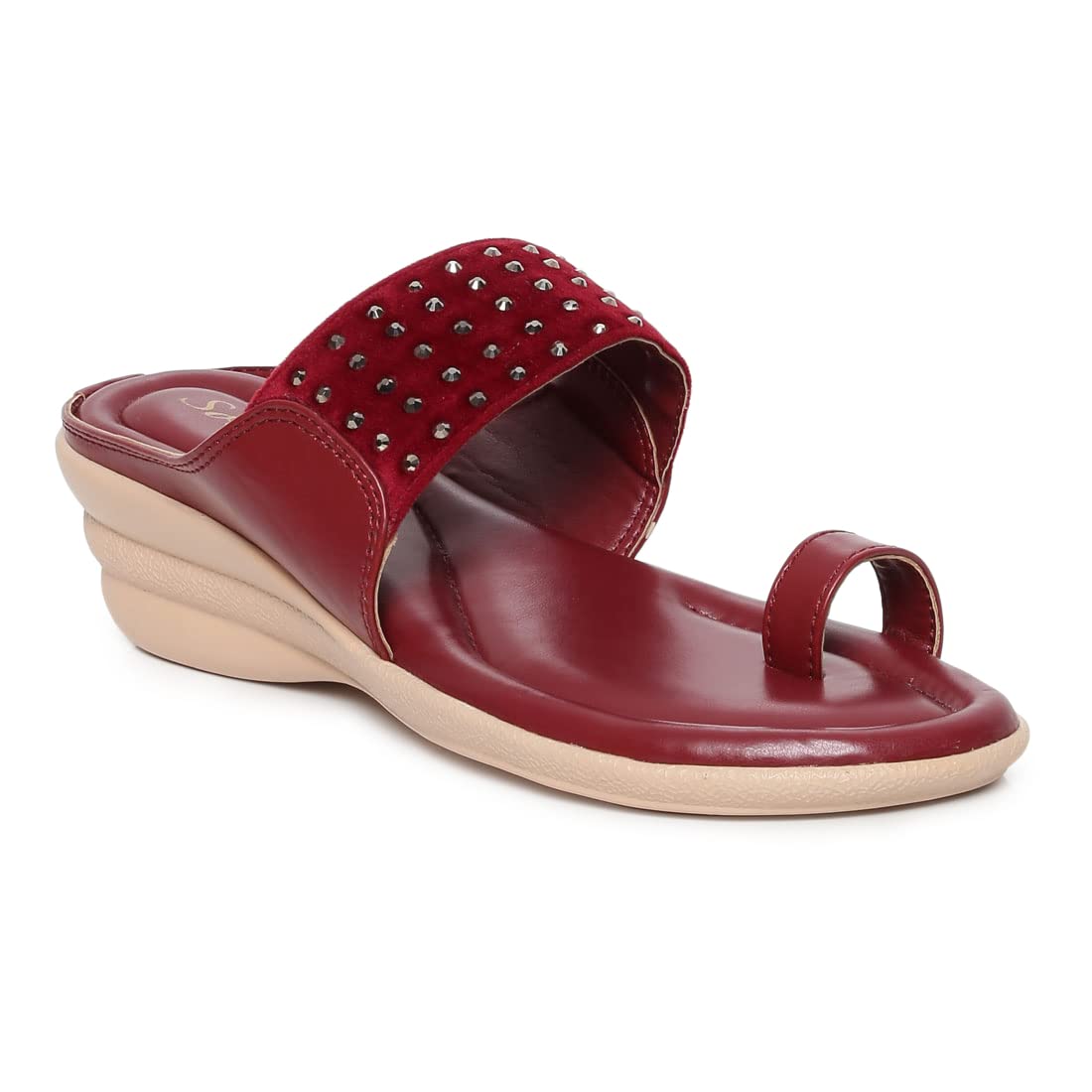 PARAGON K6012L Womens Maroon Fashion Slippers | Comfortable Everyday Wedges with Cushioned Footbed, Anti-Skid Soles and Stylish Design | Perfect for Everyday Use (B0BR5HVDQM) Amazon Price History, Amazon Price Tracker