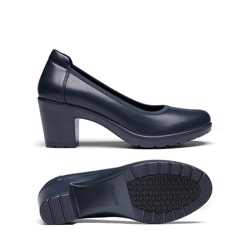 DREAM PAIRS Scarpe con Tacco Largo Eleganti Comode da Donna Décolleté con Tacco Alto Classico Décolleté in PU da Lavoro
