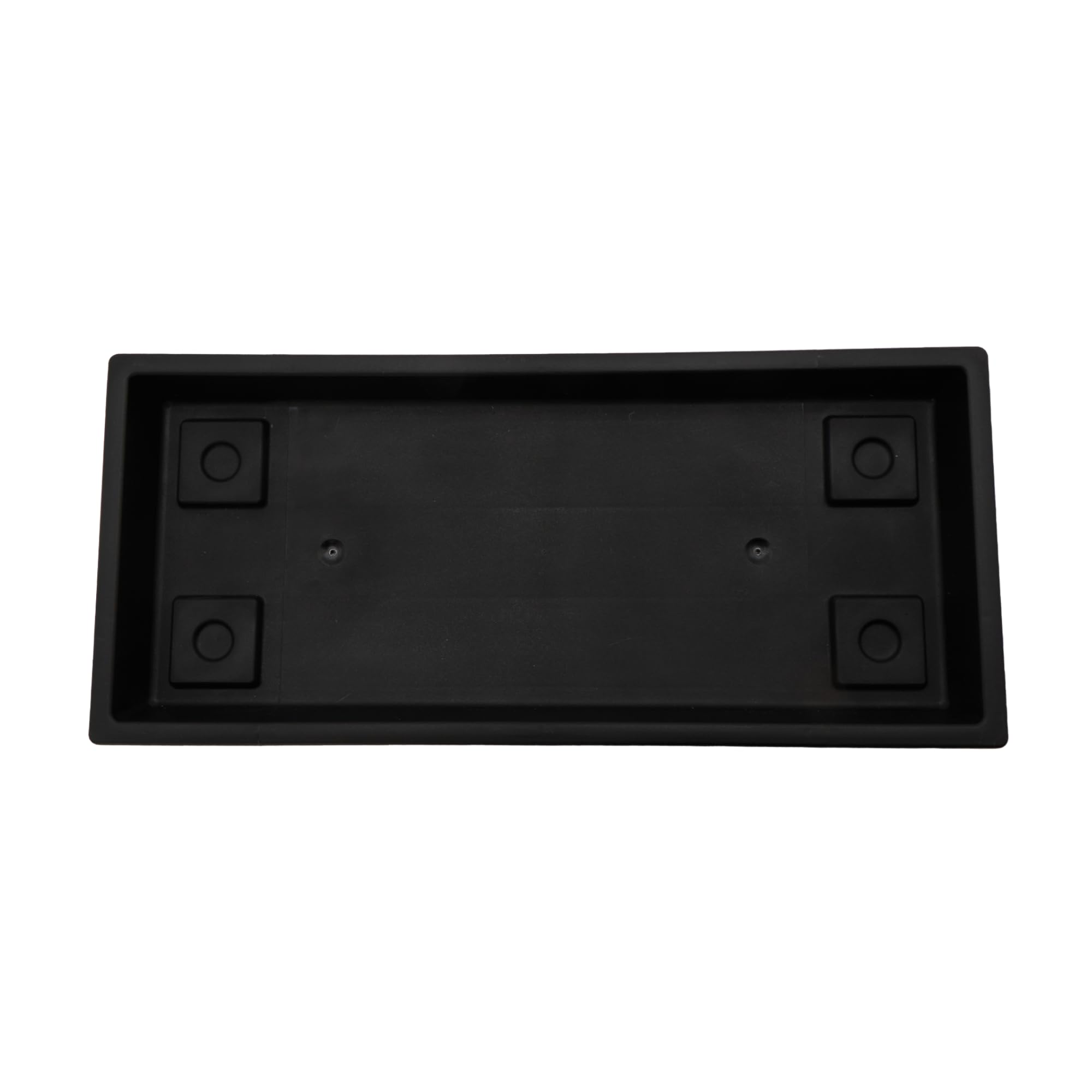 The HC Companies Venetian Rectangular Plant Tray - 17.5" Saucer for 18" Planter Pot, Plastic Drip Tray for Drainage - Indoor & Outdoor Use, Black