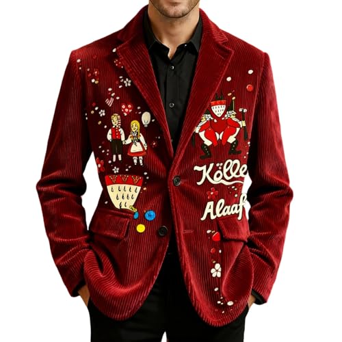 Generisch Chaqueta de pana para hombre, chaqueta de traje clásica para hombre, chaqueta de traje clásica, corte ajustado, chaqueta deportiva vintage, chaqueta de traje, chaqueta elástica, manga larga