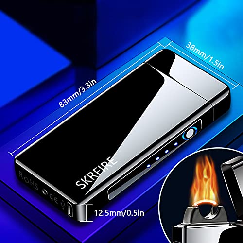 SKRFIRE Electric Plasma Lighter, USB-C Rechargeable Windproof Arc Lighter with Battery Display - Image 2