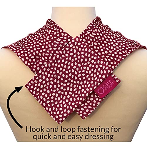 Care Designs Pashmina Scarf Style Clothes Protector Bib - Burgundy Dot3