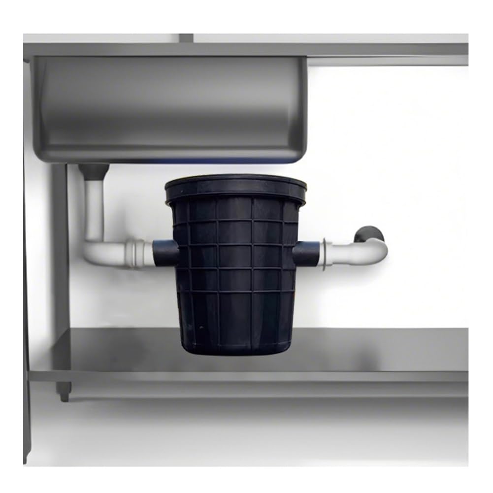 Bac À Graisse Commercial, 25/100/110/120L Intercepteur À Entrée Latérale, Sous L'évier Plastique Séparateur Eau-huile Pour Eaux Usées Pour Restaurant, Cantine, Cuisine Familiale(In:110mm; Out:110mm,25