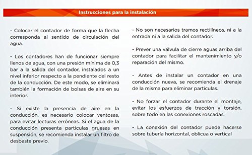 Contador para Agua Potable Chorro Múltiple 25mm | Rosca Entrada y Salida 1 1/4'' Macho | Contador de Riego Homologado | Caudal máximo 7,8 m3/h | Racores incluídos