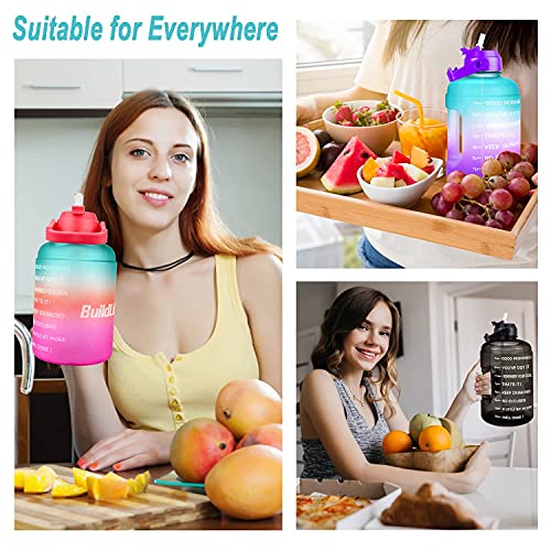 BuildLife-Motivational-Water-Bottle-22L-Large-Capacity-Water-Jug-with-Straw-Time-Marker-BPA-Free-Ensure-Enough-Water-Drinking-Throughout-The-Day-Black-22L