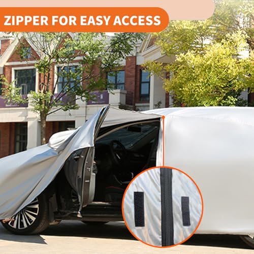 Image of Pick up Truck Car Covers for Automobiles 420D All-Weather Waterproof Heavy Duty Full Outdoor Pickup Trucks Cover Fit for Chev-rolet D-odge F-ord N-issan T-OYOTA R-AM H-onda, Fit up to 210 inch