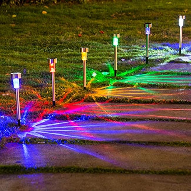Solar Lights Pathway Lights Stainless Steel 6 Colors