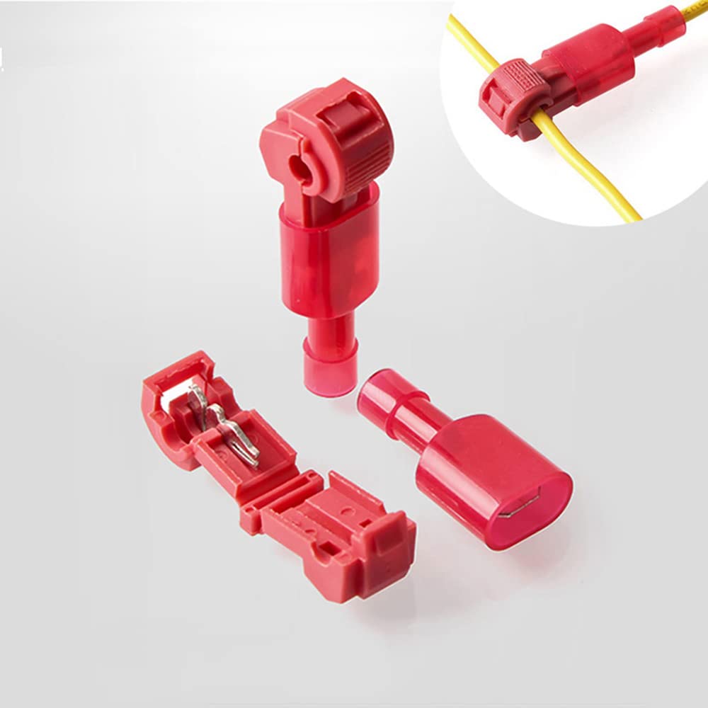 T-Tap Lot de 400 connecteurs électriques pour robinet en T, bornes de fil à épissure rapide, connecteurs T-Tap en nylon isolé mâles à déconnexion rapide