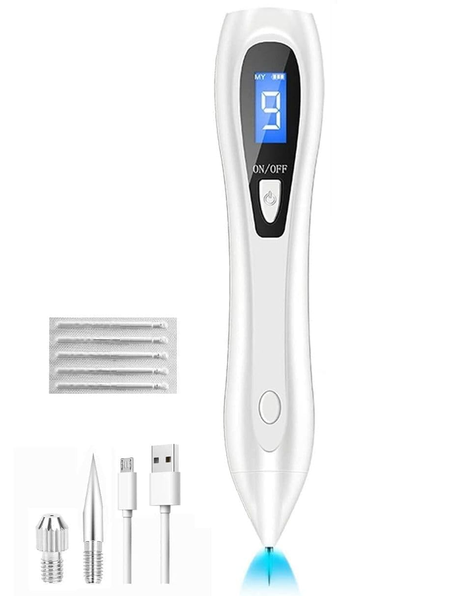 Cyrox Plasma Micro-district Discharge Technology Safe, Comfortable And Quick To Remove Pen White, Heads, Blackhead, Pimple, Speckle, Tattoo, Spot & Mole - 9 Adjustable Modes & Needles (1 Set)