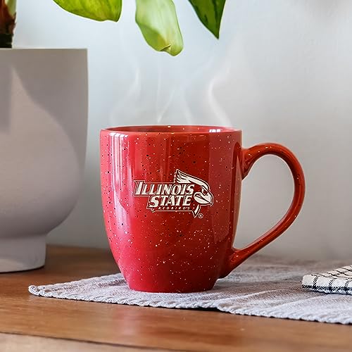 Image of Rico Industries NCAA Illinois State Redbirds Red Personalized 16 oz Team Color Laser Engraved Speckled Ceramic Coffee Mug