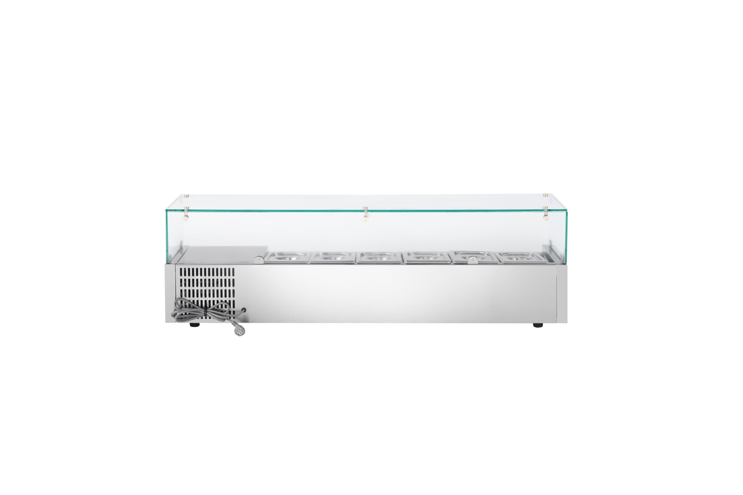 METRO Professional Vetrina refrigerata GHS2150, acciaio inox/vetro, 150 x 39.5 x 43.5 cm, 52 L, 135 W, compatibile con GPT2100, argento