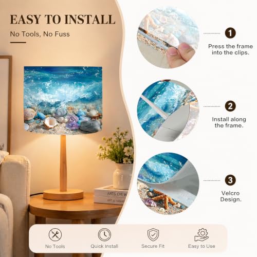 Image of Nuxovilar Lamp Shades Set of 2, 8.7 inch Top x 8.7 inch Bottom x 7.9 inch High (Spider)