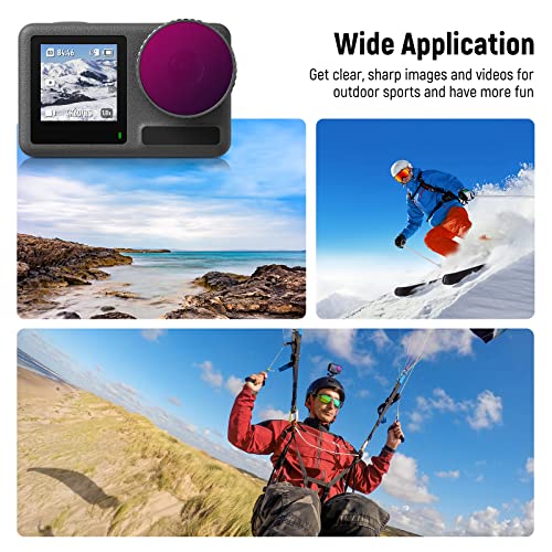 Image of NEEWER 5PCS ND Filter Kit Compatible with DJI Osmo Action 3, CPL ND8 ND16 ND32 ND64 Neutral Density Filter HD Optical Glass Multi Layer Coated Aluminum Alloy Frame for Action Camera Accessories