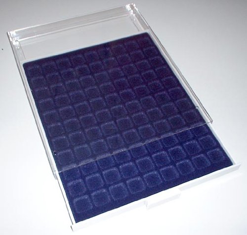 Prophila coin box gray 99 angular compartments for coins up to 19 mm (3rd Empire), blue insert