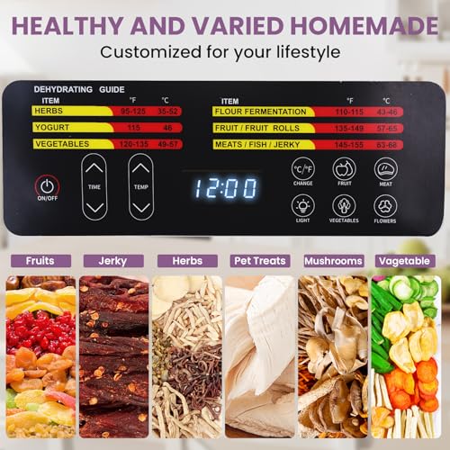 Image of Food Dehydrator for Jerky, 9 Stainless Steel Large Trays, 800W Fruit Dehydrator with Remote Control, 24H Timer and 194F Temperature Control, Food Dryer for Jerky, Herbs, Fruit, Dog Treats