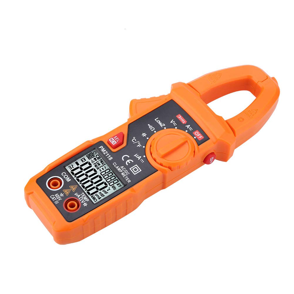 Schimer PEAKMETER PM2118 Multimetro a Pinza Tester Accurato a Doppio Display per Elettricisti con 6000 Conteggi Temperatura Schermo LCD e Rilevamento NCV