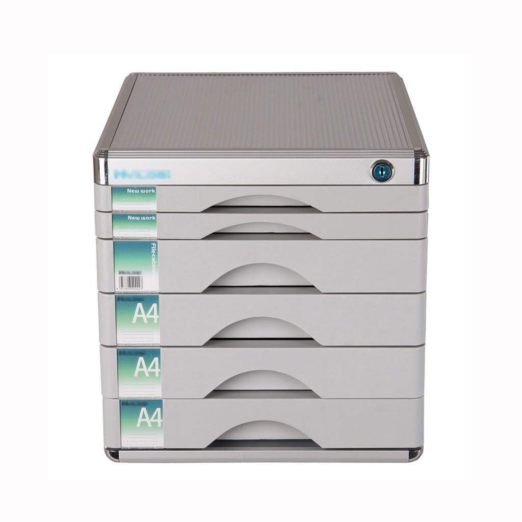 Touch downOffice cabinet File Cabinet Lockable Aluminum Alloy Data Office Storage Drawer Confidentiality Lock Desktop Organizer Comfortable Pull-in Design File rack (Color : Silver) (Silver) (Color : Silver)