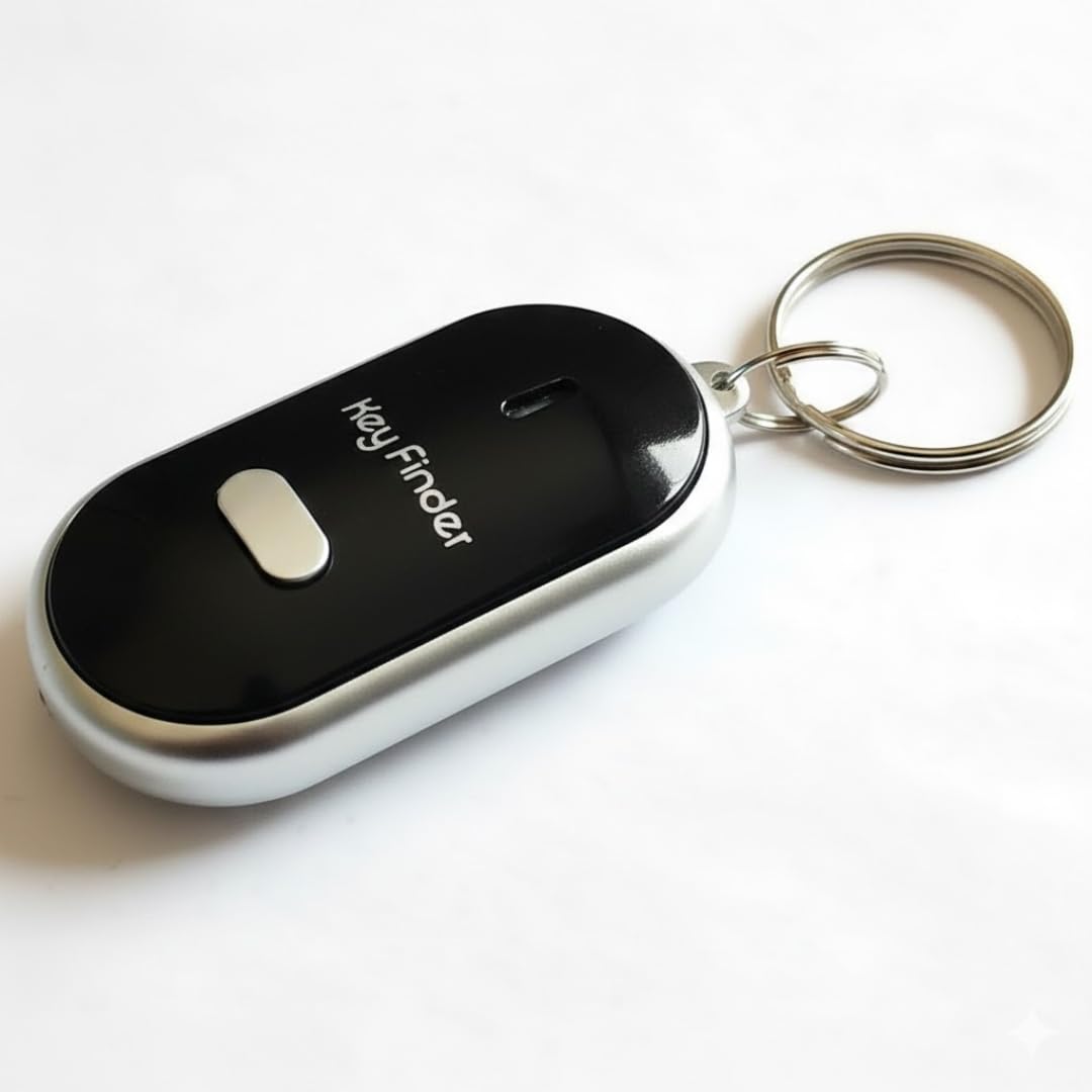 Key Finder Locator with Sound & LED Flashlight, Whistle Voice-Activated Anti-Lost Keychain Locator for Lost Keys, Wallet, Phone, Pet Collar, Smart Beeping Item Finder Gift (Red) — view 4