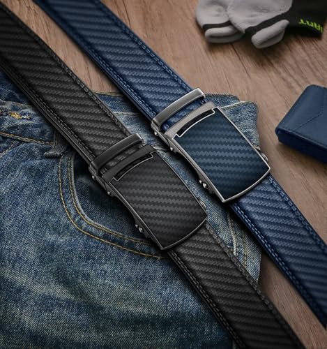 Image of BULLIANT Men belt 2Pack,Leather Ratchet Belt for Gift Men Dress Casual Jeans 1 3 /8 inch,Cut for Fit