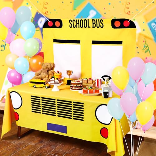Oudain 2 Pcs School Bus Party Decorations First Day of School Ban...
