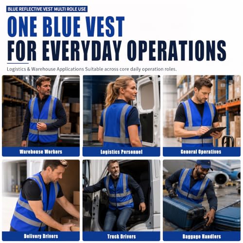 Image of AYKRM 12 colour High visibility viz vest hi vis viz reflective work construction safety vest (XS-8XL)