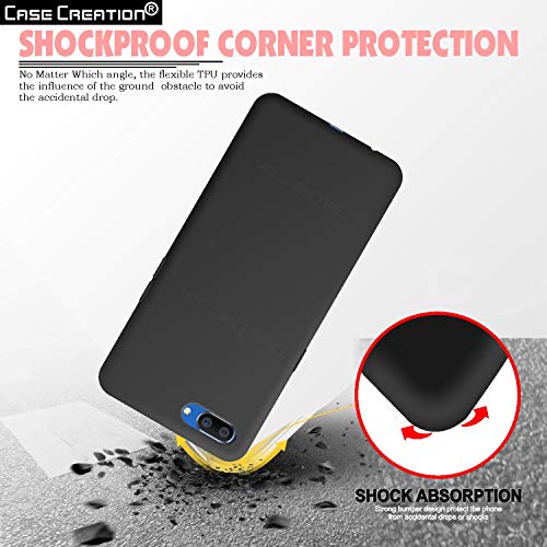 Image of Case Creation Luxurious OG Series for RealmeC1 Case Cover,Anti-Dirty Slim Case Frosted Matte Cute Candy TPU Raised Bezel (Splash of Color) Back Cover for Realme C1 -Black
