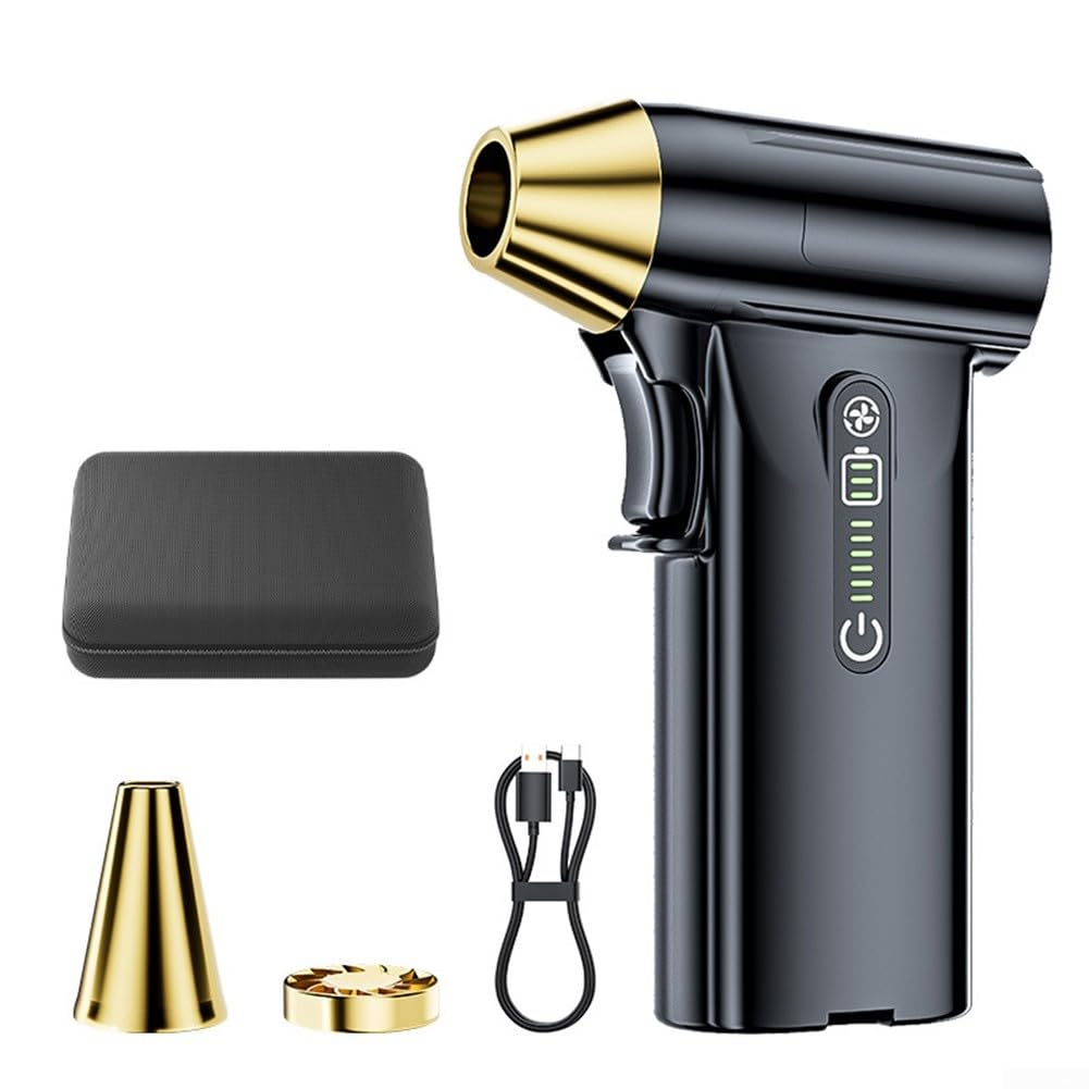 HpLive Turbo Jet Fan 130.000 rpm turbo ventilador con motor sin escobillas, recargable por USB, para quitar la nieve, teclado y eliminar el polvo (negro)