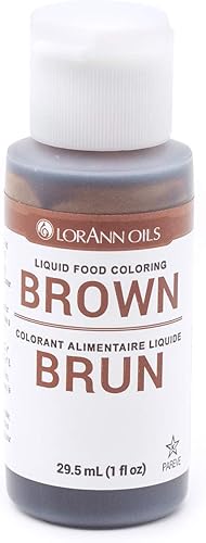 Lorann Aceites Líquidos Color Comida, 1 onza, Marrón
