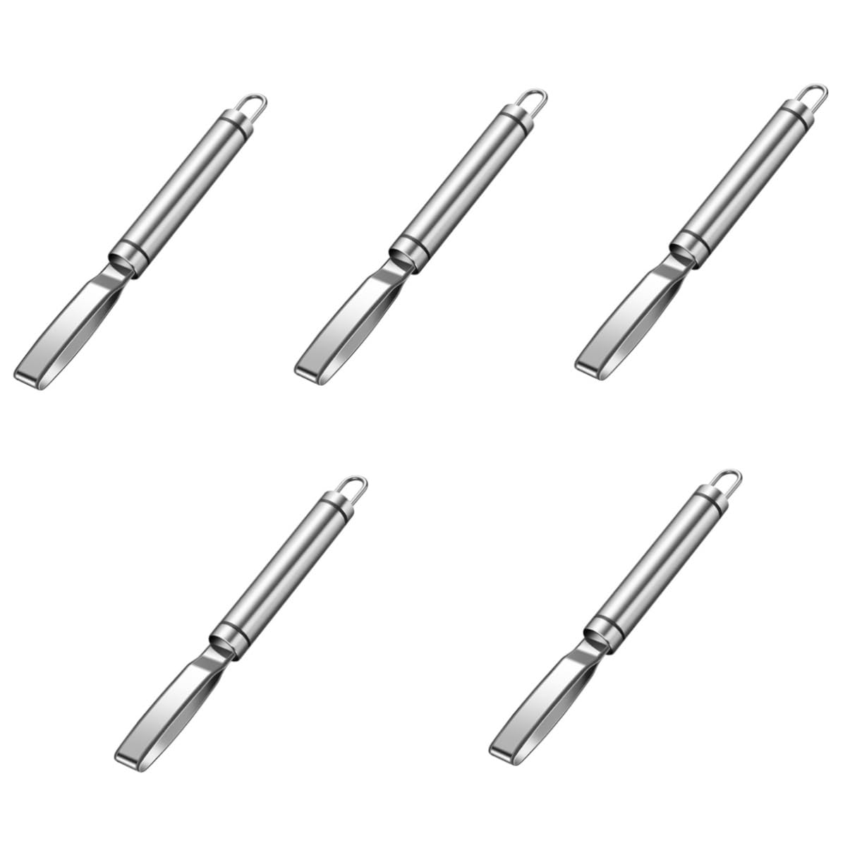 Cabilock 5 Piezas Descorazonador de Mangos Inoxidable Herramienta Multifuncional para Quitar Núcleos de Frutas Utensilio de Cocina Práctico y Duradero para Hogar