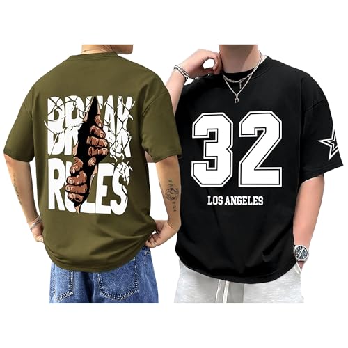Image of AUSK Baggy Hip-Hop T-Shirt for Men - Graphic Printed T Shirts || Oversized Men Tshirt || T-Shirts