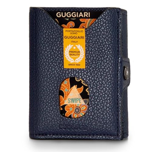 Image of GUGGIARI Men's Zip Wallet, Coin Pocket, RFID Blocking, Notte, S, Casual