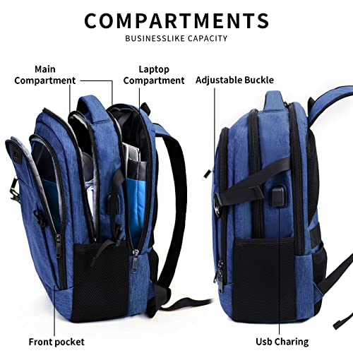 Image of DUSLANG 17 Inch Laptop Backpack for Travel Water Resistant College Backpack for Men Laptop Bag with USB Charging Port
