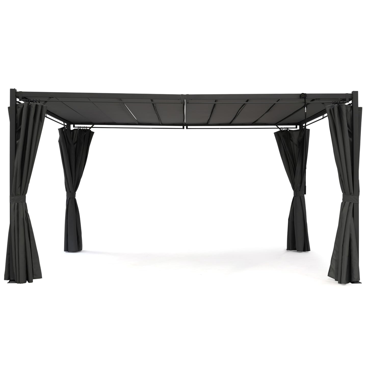 IDMarket - Pergola édition suprem Lames orientables 3x4 M et 4 Rideaux