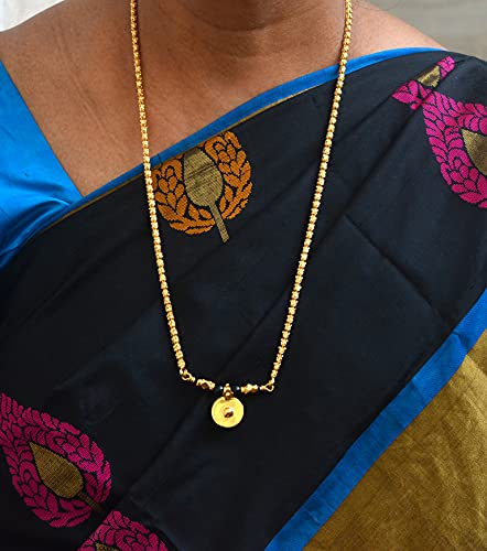 Image of Radha's Creations Women's 1 Gram Gold Plated Copper Mangalsutra with Chain 24 inch and Vati Tanmaniya