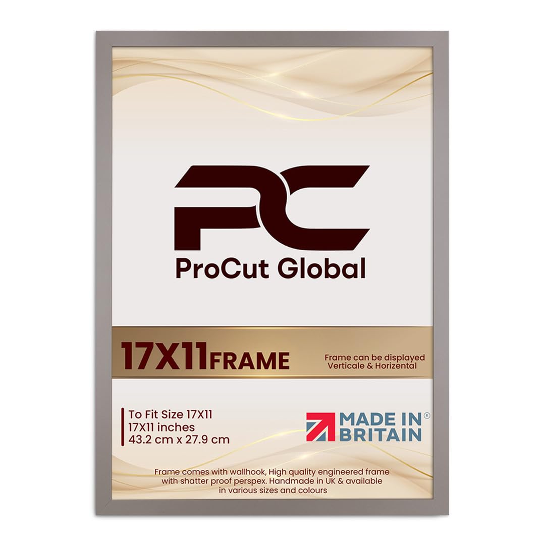 Procut Global 17X11 Rose Gold Picture Frames - Modern Wooden Photo Frame with Shatterproof Perspex for Wall or Tabletop - Perfect for Posters, Certificates, Prints - Sizes & Colors Available