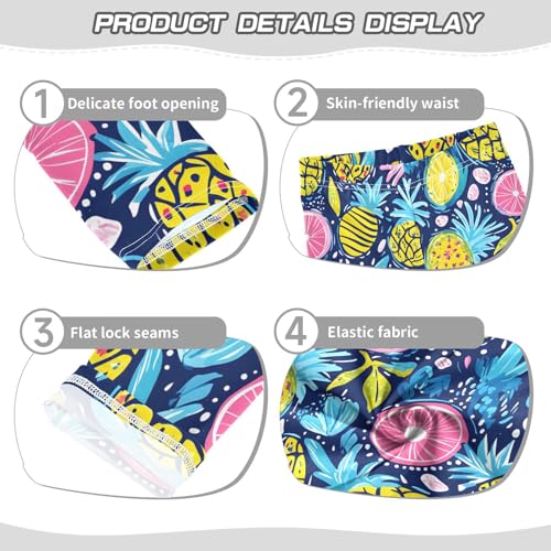 Tropical Fruit Pineapple Girls Leggings Soft Stretch Workout Yoga Dance Pants for Kids Casual Tights3