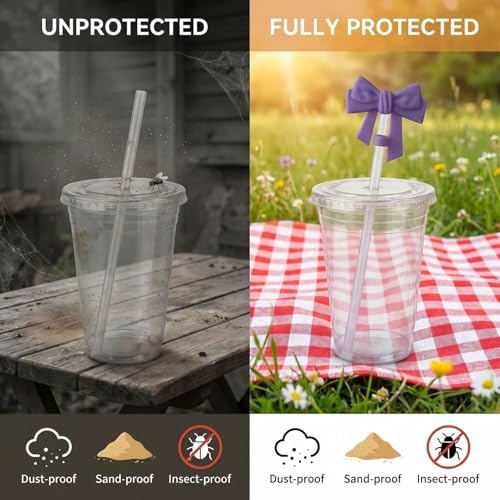 Image of BTYHAOS Straw Covers, Dust Proof Straw Toppers Fit Stanley 30 40oz Tumbler | Reusable Food-Grade Silicone Straw Covers Cap for Most 10mm Reusable Straw