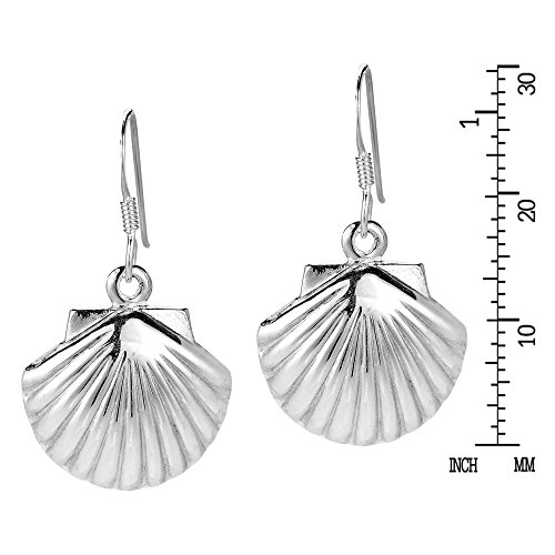 AeraVida Beach Summer Seashell Clam Boho Sterling Silver Dangle Earrings | Chic Boho Style Sterling Silver Dangle Earring for Women | Jewelry Gift4