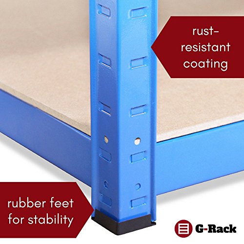 Garagenregal: 180cm x 120cm x 40cm | Heavy Duty Regale für die Lagerung - 1 blaues 5-stöckiges Regal (175KG pro… – Bild 7