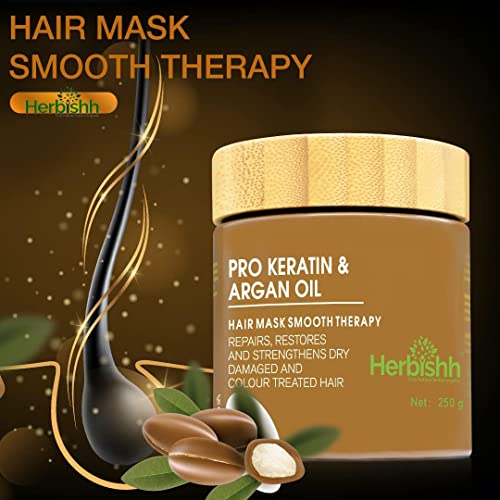 Herbishh Argan Hair Mask-Deep Conditioning & Hydration for Healthier Looking Hair for very Dry Weak, Stressed Out Hair - Image 2