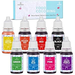 Kleurstof voor Levensmiddelen 8x10ml – Vloeibare Kleurstof met Hoge Concentratie voor het Bakken van Cake Koekjesglazuur Macaron Fondant – Levendige Kleurstof voor doe-het-zelf Zeepslijmambachten