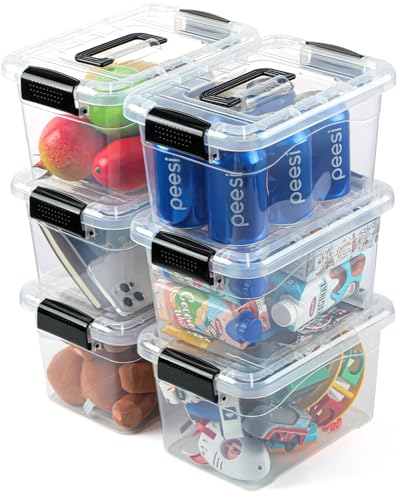 EOENVIVS Plastic Storage Bins with Lids 6 Packs, 7 Quart