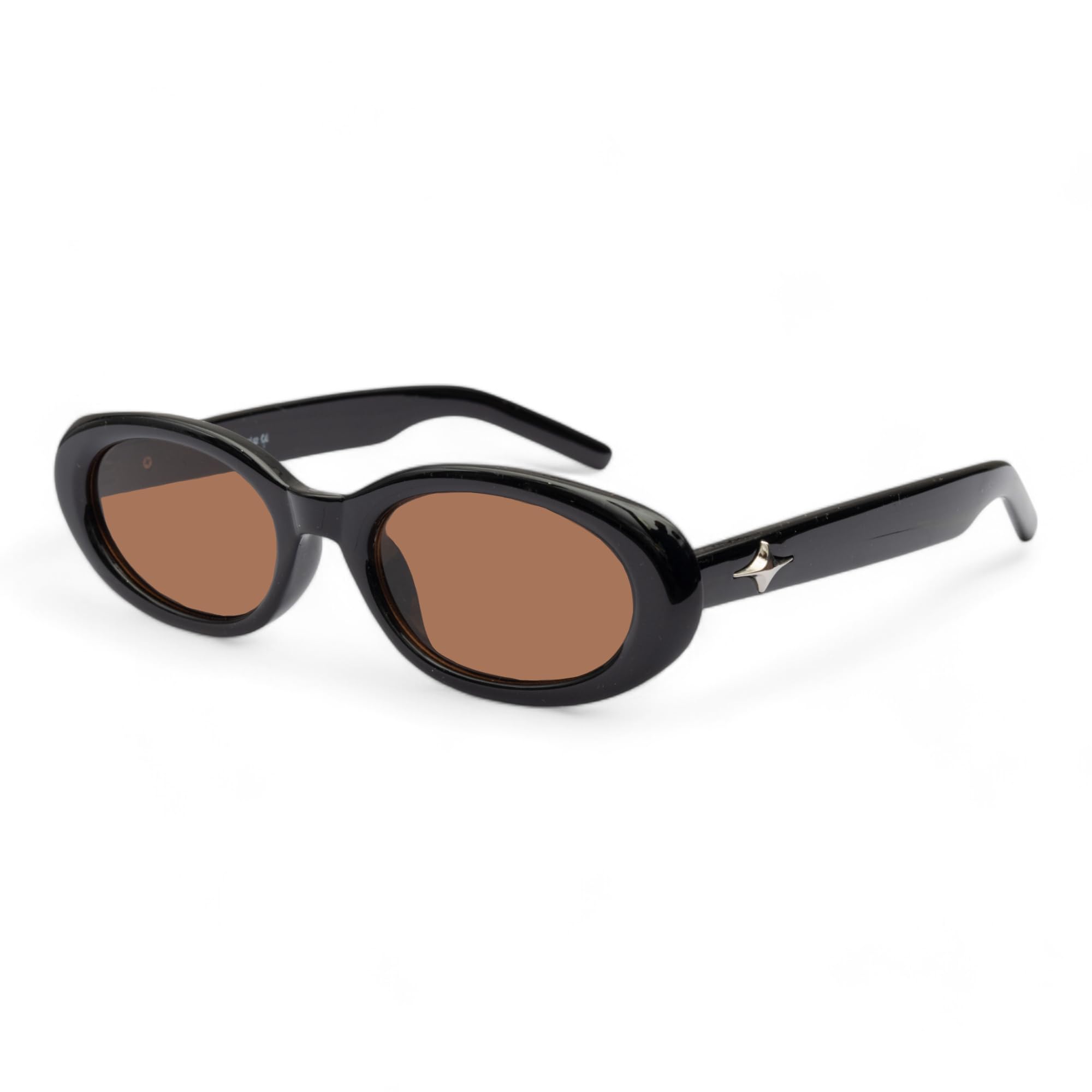Full Rim Oval Sunglasses | UV Rays & Sun-Glare Protection | Black Frame & Brown Lenses | TR90 Frame & CR-39 Lens | Men & Women Sunglasses (58044)-image-36