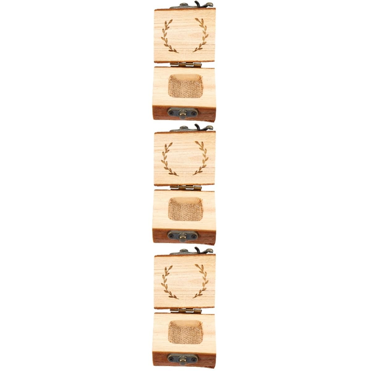 SHERCHPRY 3pezzi Scatola Portanuziali Legno Rustico Elegante e Leggera Perfetta Per Cerimonie Di Matrimonio e Fidanzamento Design Vintage Per Conservazione e Esposizione Anelli