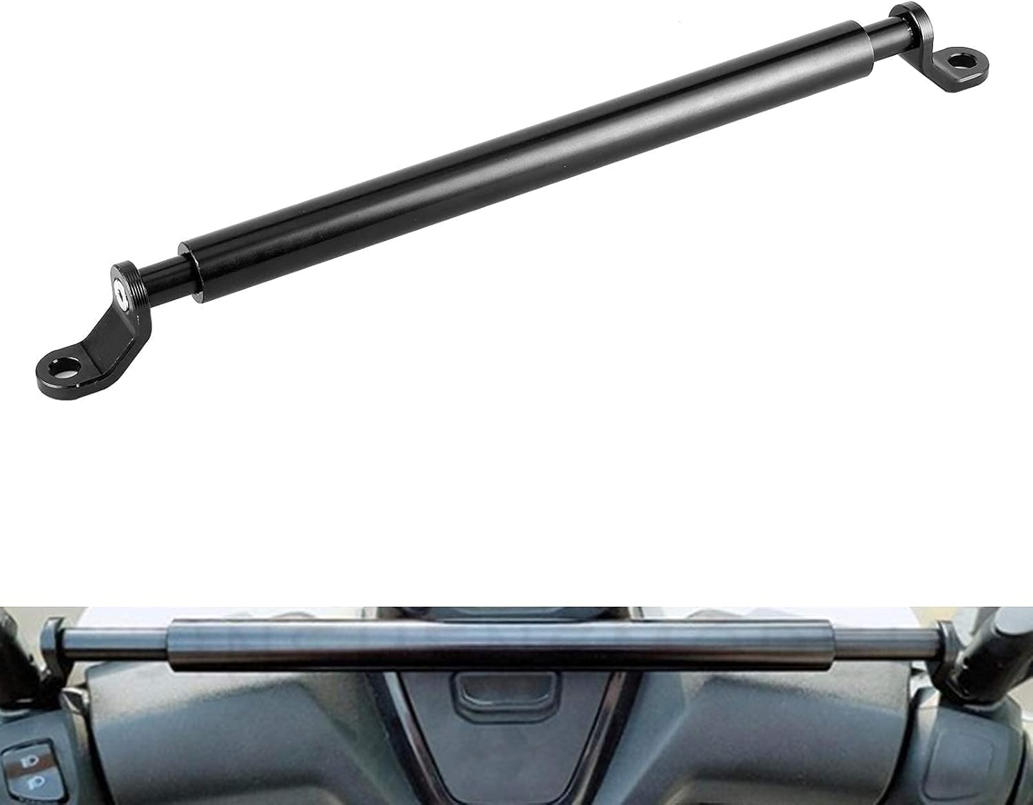 Extension de Guidon de Moto en Alliage d'Aluminium CNC, Renfort de Barre Transversale, Noir, pour Motos, Scooters, Véhicules Électriques