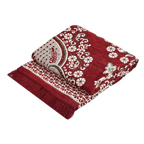 Image of Heavy Fabric Velvet Touch Bedroom, Hall, Living Room, Drowing Room, Yoga Hall Designer Velvet Rectangle Carpet |60 inch Inch X 84 inch Inch | 5 Feet X 7 Feet I 150 Cm X 210 Cm (Maroon)
