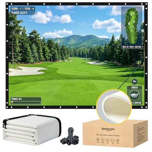 Golf Simulator & Launch Monitor Projector Impact Screen,9'10"×8'2"/ 118"×98