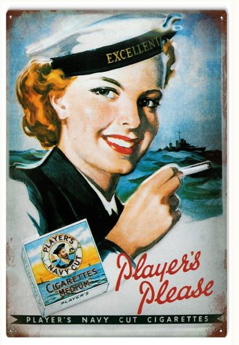 Players Navy Cut Cigarettes Advertisement Sign : Amazon.ca: Home