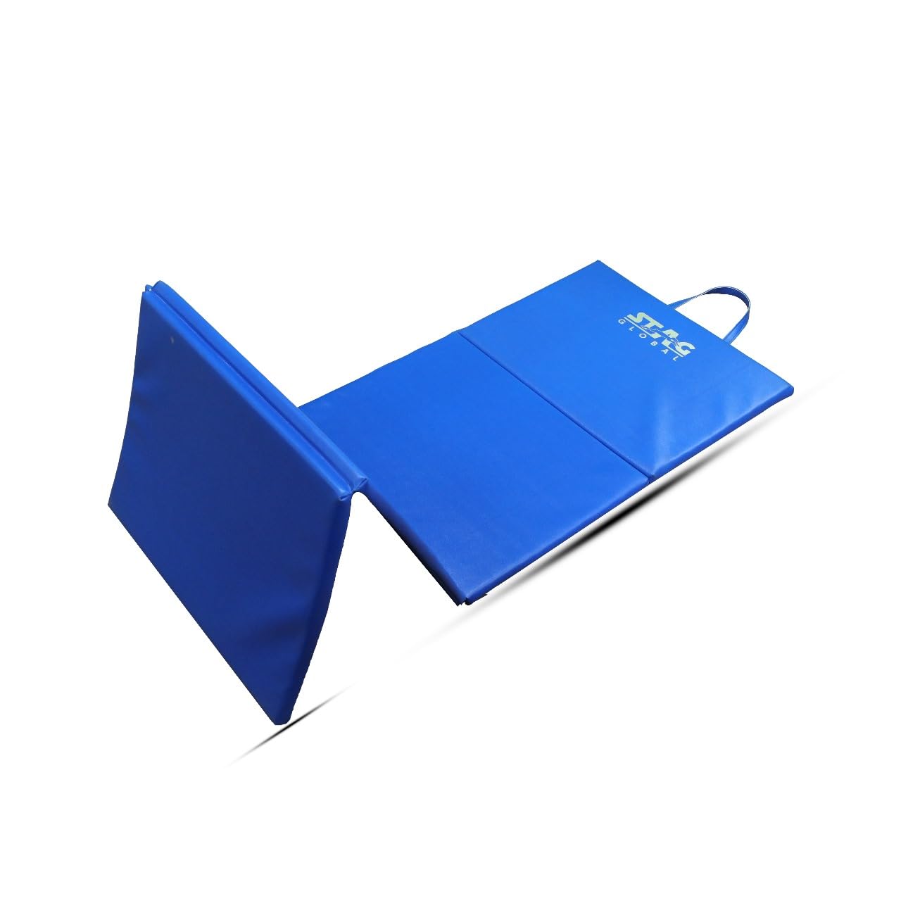 STAG GLOBAL Multi-Purpose Foldable Fitness MAT 180 CM X 60 CM X 30 MM | Use as Tumbling mat, Gymnastics mat, Crash pad | Thick Foam | for Both Men and Women (BLUE)