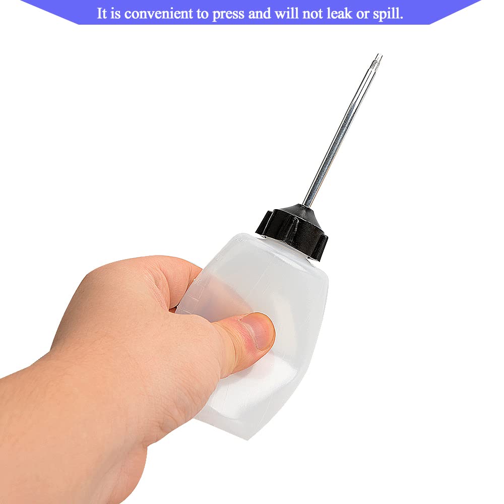Engrasador para máquina de coser, 2 piezas, tapa de rosca de 4.1 fl oz, boquilla extendida, botella de aceite, dispensador de aceite 3